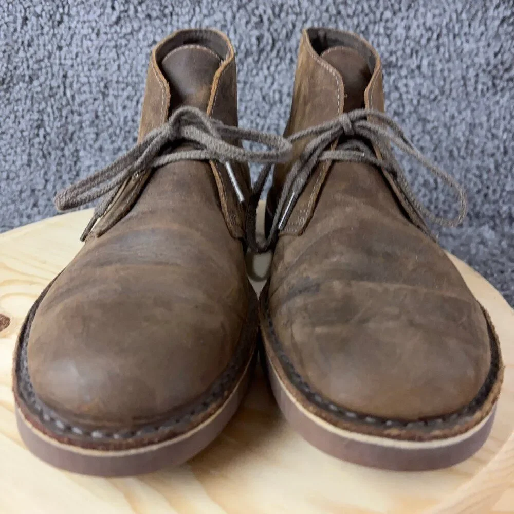 Clarks Bushacre 2 Desert Chukka Boots Mens Size 10 Brown Leather Lace Up Shoe